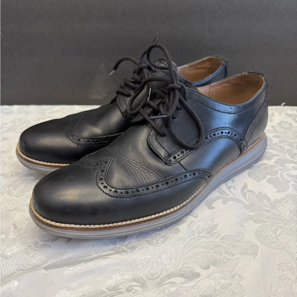 Cole‎ Haan Men’s 10.5M OriginalGrand Wingtip Oxford Comfort Shoe Black C26470